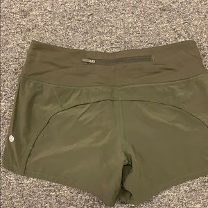 army green lulu lemon athletic shorts